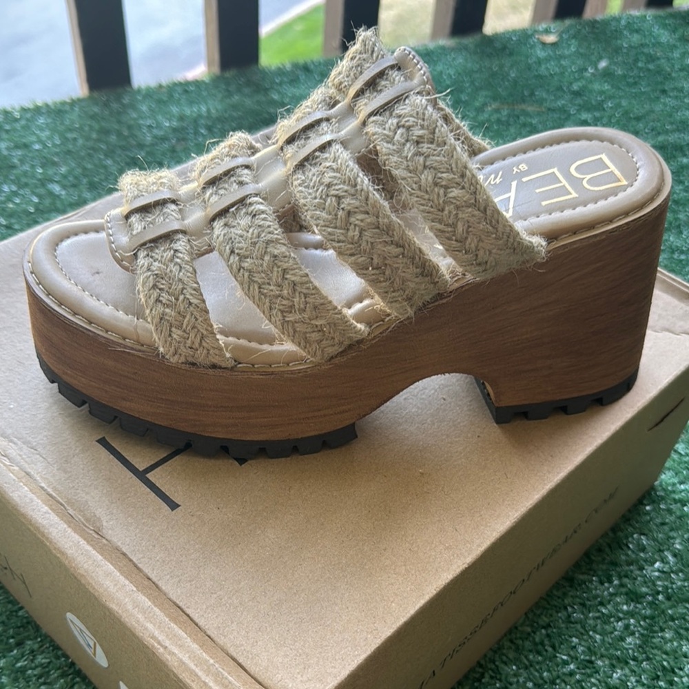 BE Women's Platform Sandals - Tan and Brown